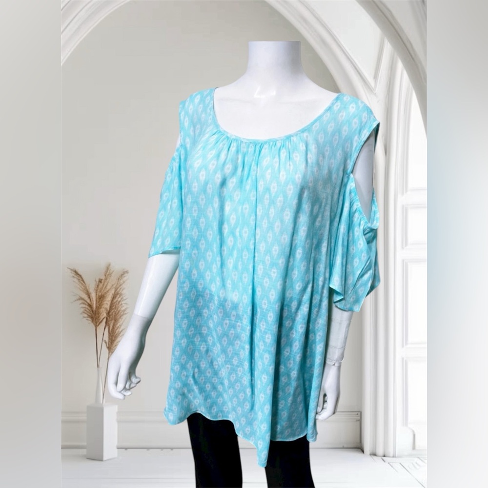 Catherines Green Patterned Blouse - image 1
